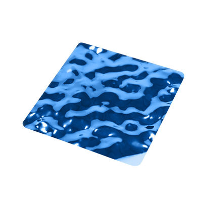 PVD Blaue Wasserwelle Edelstahlplatte Stempelwasser Wellenblatt für Wand